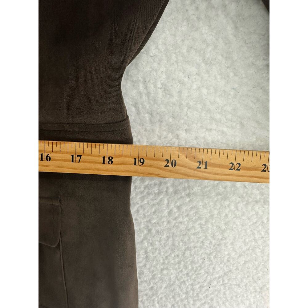 Norton Studio Petite Size 12P Faux Suede Jacket, Brown, Preowned - Picture 8 of 9